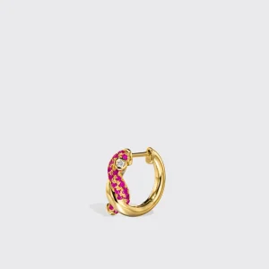 YELLOW GOLD PINK SAPPHIRE SMALL TIES EARRINGS>Boochier Best