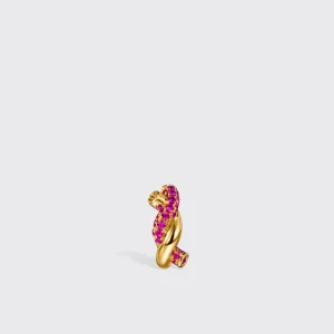 YELLOW GOLD PINK SAPPHIRE SMALL TIES EARRINGS>Boochier Best