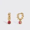 YELLOW GOLD RUBELLITE SLINKEE DROPS EARRINGS>Boochier Sale