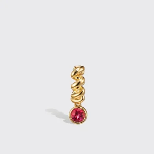 YELLOW GOLD RUBELLITE SLINKEE DROPS EARRINGS>Boochier Sale