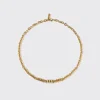YELLOW GOLD SINGLE DIAMOND SLINKEE NECKLACE>Boochier Online
