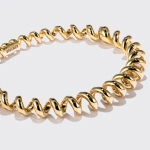 YELLOW GOLD SLINKEE BANGLE>Boochier New