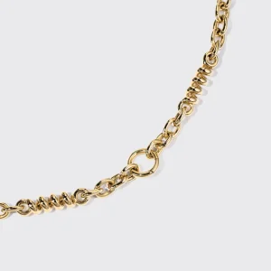 YELLOW GOLD SLINKEE CLIP NECKLACE>Boochier Hot
