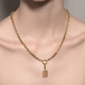 YELLOW GOLD SLINKEE CLIP NECKLACE>Boochier Hot