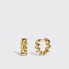 YELLOW GOLD SLINKEE HUGGIE EARRINGS>Boochier Hot