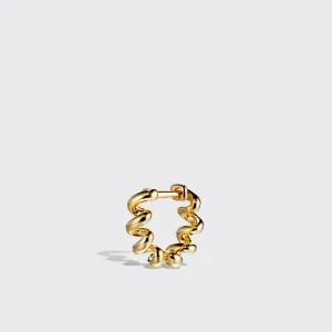 YELLOW GOLD SLINKEE HUGGIE EARRINGS>Boochier Hot