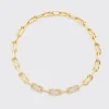 YELLOW GOLD THREE DIAMOND LARGE TIES LINKS NECKLACE>Boochier Hot