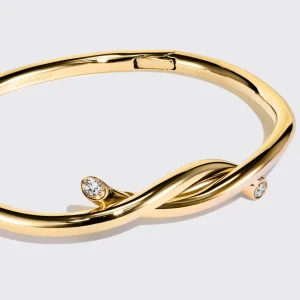 YELLOW GOLD TIES BANGLE>Boochier Clearance