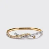 YELLOW GOLD-WHITE GOLD DIAMOND TIES BANGLE>Boochier Hot