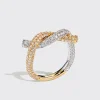 YELLOW GOLD-WHITE GOLD DIAMOND TIES RING>Boochier Clearance