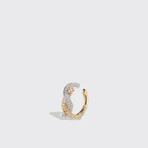YELLOW GOLD-WHITE GOLD DIAMOND TIES EARCUFF>Boochier Best