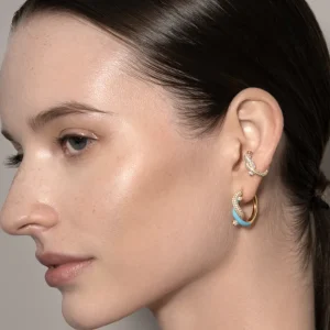YELLOW GOLD-WHITE GOLD DIAMOND TIES EARCUFF>Boochier Best