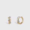 YELLOW GOLD-WHITE GOLD SMALL TIES EARRINGS>Boochier Sale