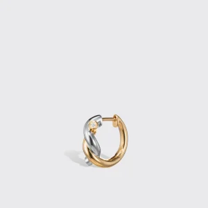 YELLOW GOLD-WHITE GOLD SMALL TIES EARRINGS>Boochier Sale